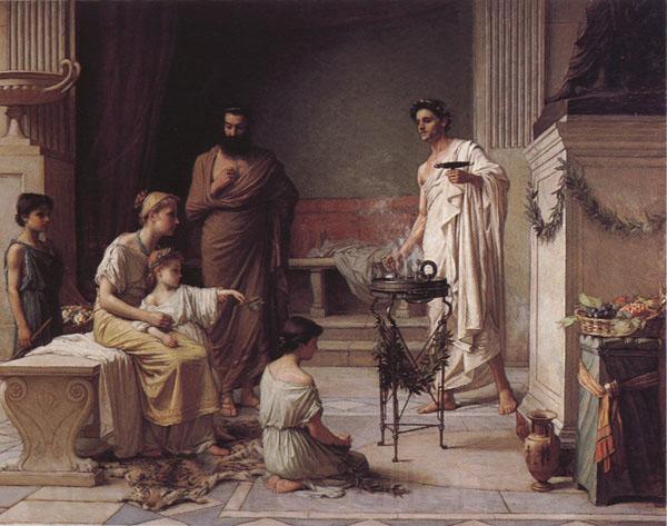 John William Waterhouse A Sick Child Brought into the Temple of Aesculapius Germany oil painting art